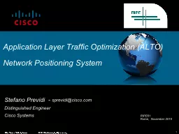 Application Layer Traffic Optimization (ALTO)