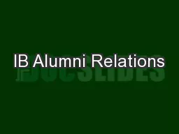 IB Alumni Relations