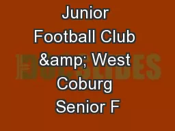 West Coburg Junior Football Club & West Coburg Senior F