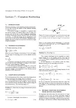 AstrophysicsII,UniversityofTurku16January2009Lecture7:ComptonScatterin