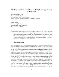 StirlingnumberidentitiesandHighenergyStringScatteringsJen-ChiLeeandYiY