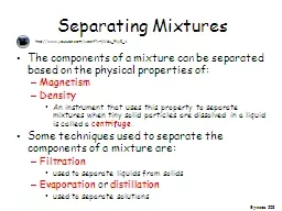 Separating Mixtures