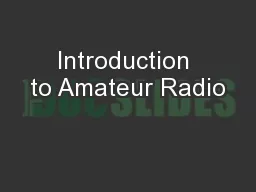 Introduction to Amateur Radio