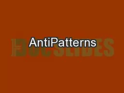 AntiPatterns