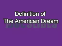 Definition of The American Dream