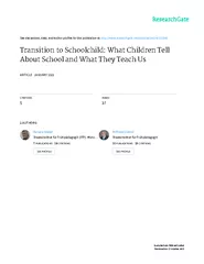 Transition to schoolchild: What children tell about school and what th