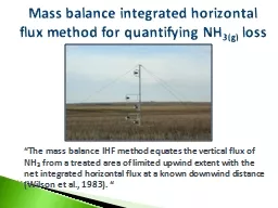 Mass balance integrated horizontal flux method for quantify