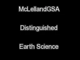 Christine V. McLellandGSA Distinguished Earth Science Educator 
...