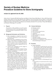 Society of Nuclear Medicine Procedure Guideline for Bone Scintigraphy