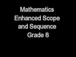 Mathematics Enhanced Scope and Sequence Grade 8��VirginiaDepartment of