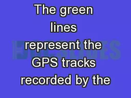 The green lines represent the GPS tracks recorded by the