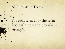 AP Literature Terms: