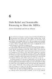 Debt Relief and Sustainable Financing to Meet the MDG