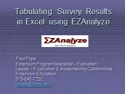 Tabulating Survey Results in Excel using EZAnalyze