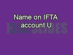 Name on IFTA account U