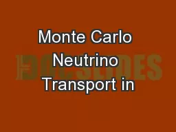 Monte Carlo Neutrino Transport in