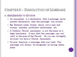 Chapter 6 – Dissolution of Marriage