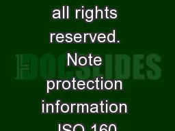 Confidential, all rights reserved. Note protection information ISO 160