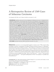 ARetrospectiveReviewof1349CasesofSebaceousCarcinomaTinaDasgupta,MD,PhD