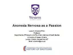 Anorexia Nervosa as a Passion