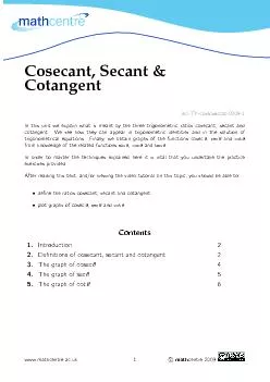 Cosecant,Secant&Cotangent