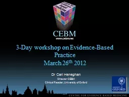 3-Day workshop on Evidence-Based Practice