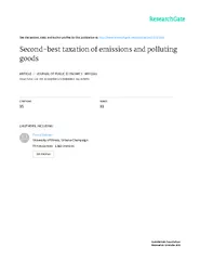 Second-besttaxationofemissionsandpollutinggoodsHelmuthCremerIDEIandGRE