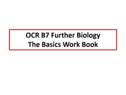 OCR B7 Further Biology