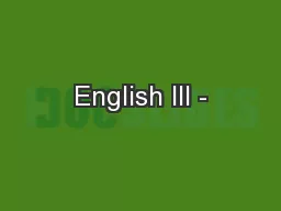 English III -
