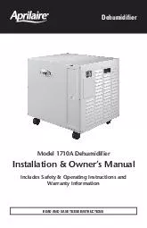 Model A Dehumidifier Installation  Owne s Manual Inclu