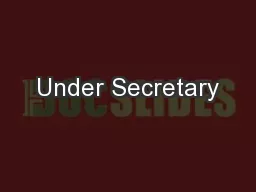 Under Secretary