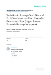 IN AVERAGE SEED SIZE AND FRUIT SEEDINESS IN A FRUIT