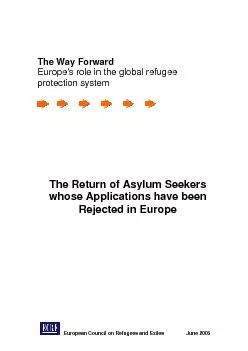 The Way Forward:  The return of asylum seekers whosPP3/06/2005/EXT/PC