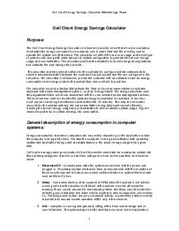 Dell Client Energy Savings Calculator Methodology Pape