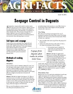 Agdex 716 (B32)Seepage Control in Dugouts