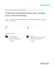 A comparison of optical and videosee-through head-mounted displaysJ. P