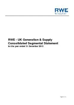 RWE -UK Generation & Supply