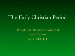 The Early Christian Period