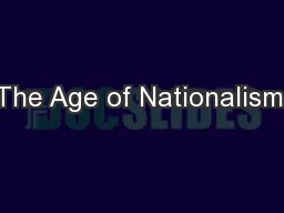 The Age of Nationalism,