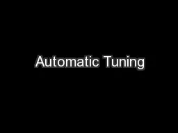 Automatic Tuning