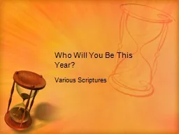 Who Will You Be This Year?
