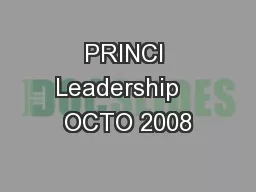 PRINCI Leadership   OCTO 2008