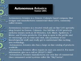 Autonomous Avionics Custom Drones