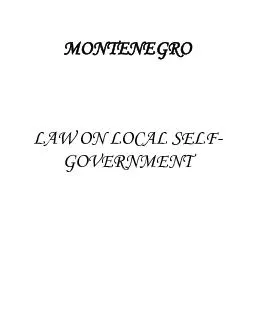 MONTENEGRO    LAW ON LOCAL SELF-GOVERNMENT