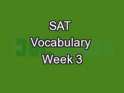 SAT Vocabulary Week 3