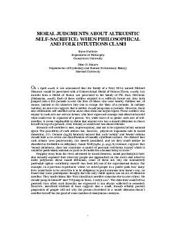 MORAL JUDGMENTS ABOUT ALTRUISTIC SELF-SACRIFICE: WHEN PHILOSOPHICAL AN