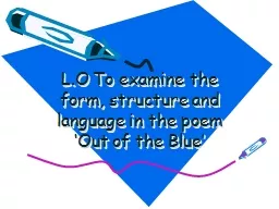 L.O To examine the form, structure and language in the poem