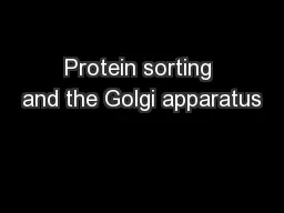 Protein sorting and the Golgi apparatus