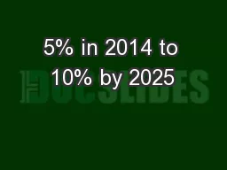 5% in 2014 to 10% by 2025