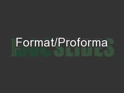 Format/Proforma